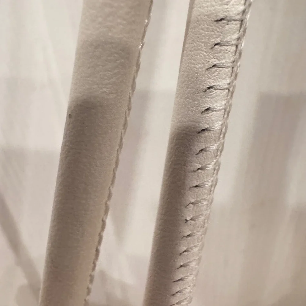 LDT Lily Tote Bag White Nappa Leather Pink Inside Preloved 18x12x5 Slouchy$298 - Picture 4 of 16